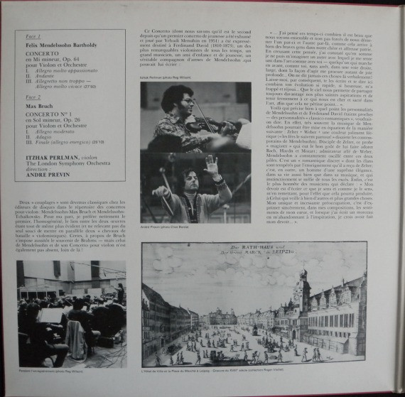 Felix Mendelssohn-Bartholdy / Max Bruch , Itzhak Perlman , London Symphony Orchestra , André Previn - Concerto En Mi Mineur / Concerto N° 1 En Sol Mineur | La Voix De Son Maître (2C 069-02428) - 2
