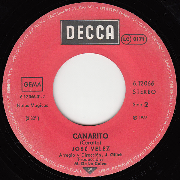 José Vélez - Romantica | Decca (6.12066) - 4