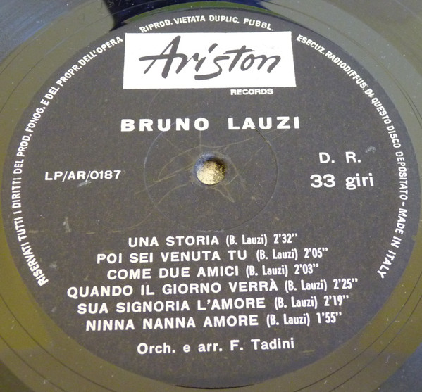 Bruno Lauzi - I Miei Giorni | Ariston Records (AR 0187) - 4 Bruno Lauzi - I Miei Giorni | Ariston Records (AR 0187) - 4