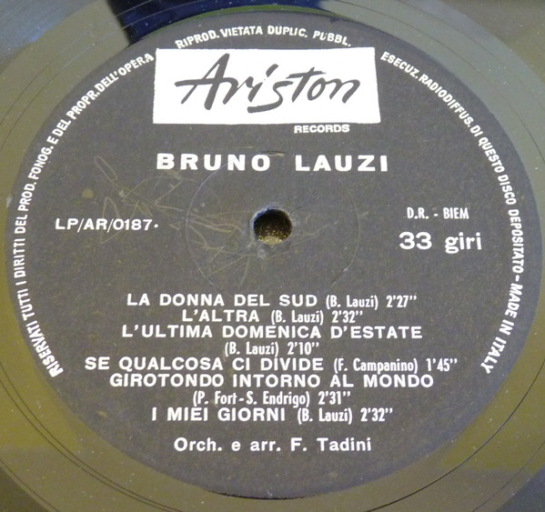Bruno Lauzi - I Miei Giorni | Ariston Records (AR 0187) - 3 Bruno Lauzi - I Miei Giorni | Ariston Records (AR 0187) - 3