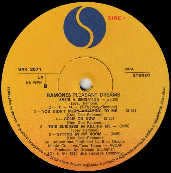 Ramones - Pleasant Dreams | Sire (SRK 3571) - 4