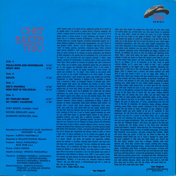Chet Baker Trio - Live From The Moonlight | Philology (214 W 10/11) - 4 Chet Baker Trio - Live From The Moonlight | Philology (214 W 10/11) - 4