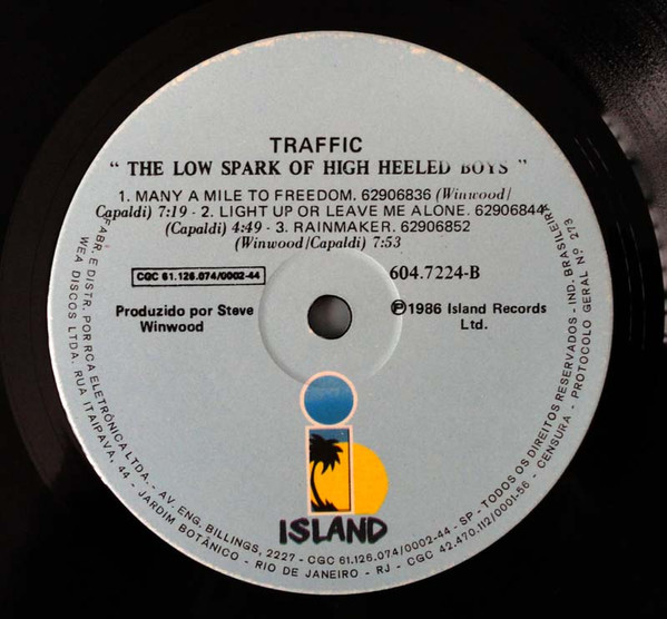 Traffic - The Low Spark Of High Heeled Boys | Island Records (604.7224) - 4