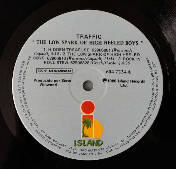 Traffic - The Low Spark Of High Heeled Boys | Island Records (604.7224) - 3