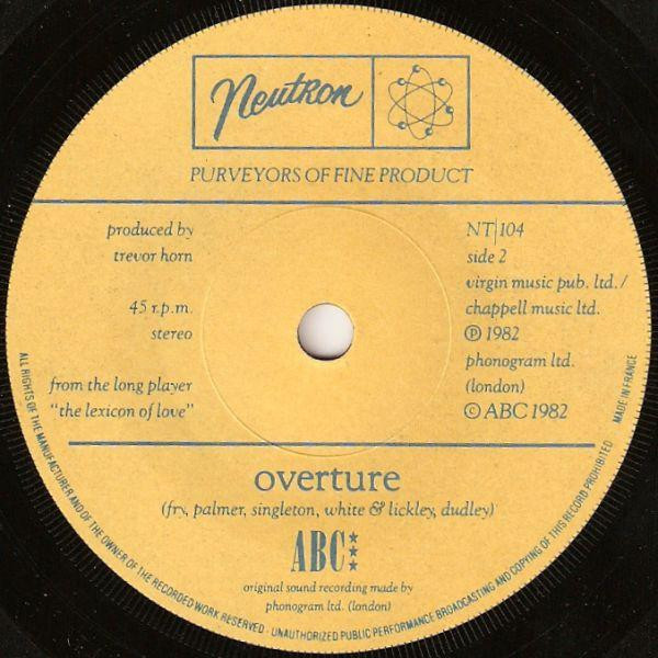 ABC - All Of My Heart / Overture (From The Lexicon Of Love) | Neutron Records (NT 104) - 4