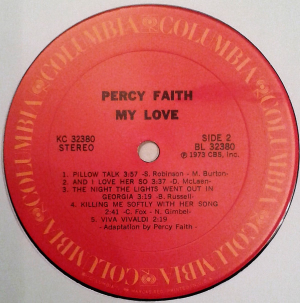 Percy Faith - My Love | Columbia (KC 32380) - main