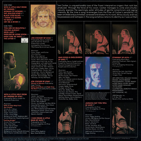 Joe Cocker - Joe Cocker's Greatest Hits | A&M Records (SP 69923) - 2