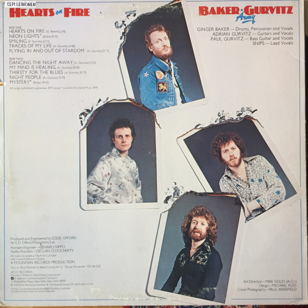 Baker Gurvitz Army - Hearts On Fire | ATCO Records (SD 36-137) - 2