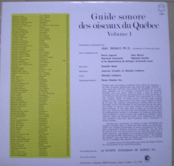 Jean Bédard - Guide Sonore Des Oiseaux Du Québec Volume 1 | Chouette (ZOO.1) - 2 Jean Bédard - Guide Sonore Des Oiseaux Du Québec Volume 1 | Chouette (ZOO.1) - 2
