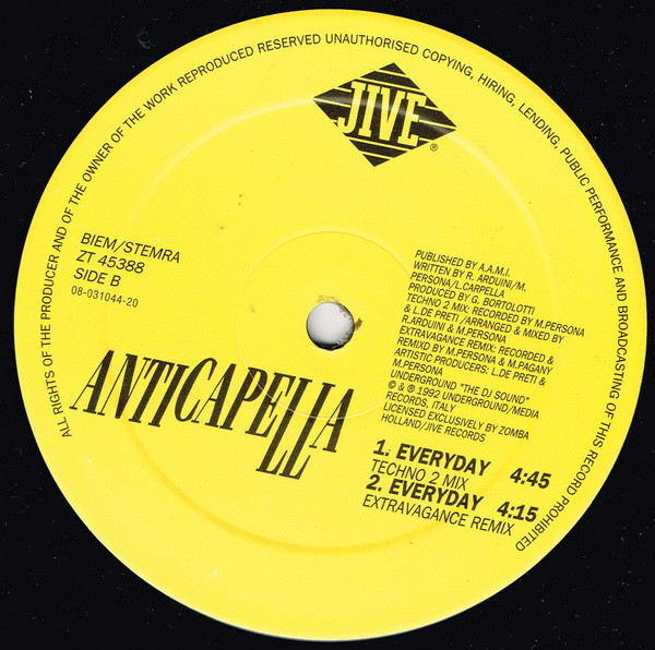 Anticappella - Everyday Remixes | Jive (ZT 45388) - 2