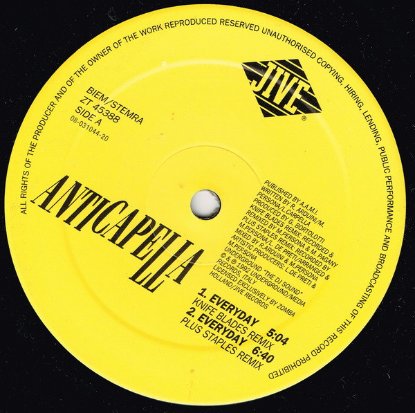 Anticappella - Everyday Remixes | Jive (ZT 45388) - main