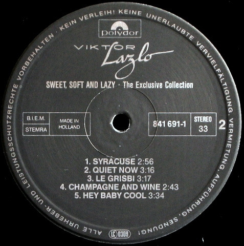 Viktor Lazlo - Sweet, Soft N' Lazy | Polydor (841 691-1) - 2