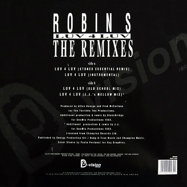Robin S. - Luv 4 Luv (Remixes) | D:vision Records (DVR 034) - 2