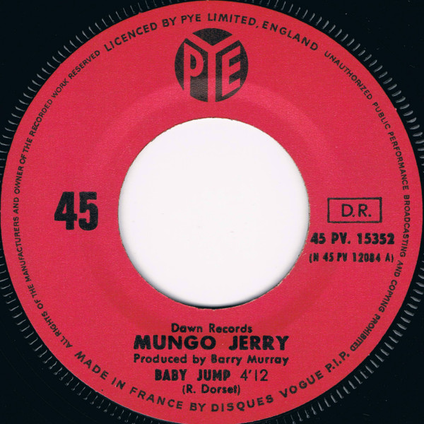 Mungo Jerry - Baby Jump | Pye Records (45 PV 15352) - 3 Mungo Jerry - Baby Jump | Pye Records (45 PV 15352) - 3