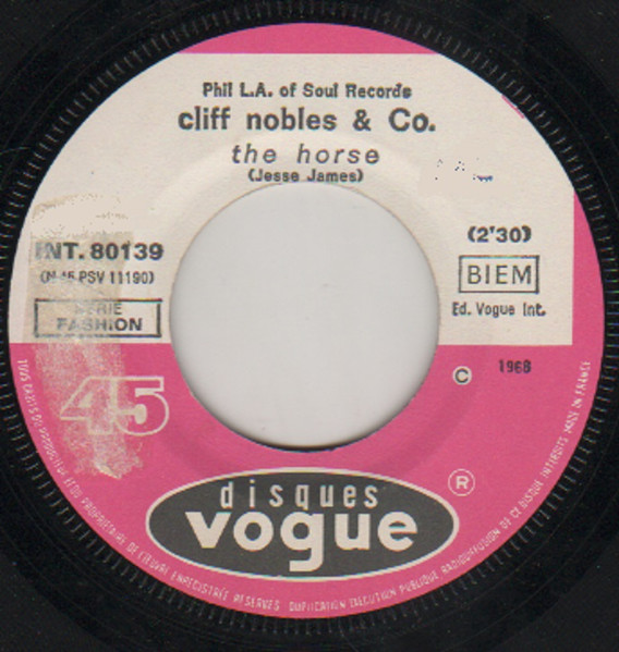 Cliff Nobles & Co - The Horse | Disques Vogue (INT. 80139) - 3