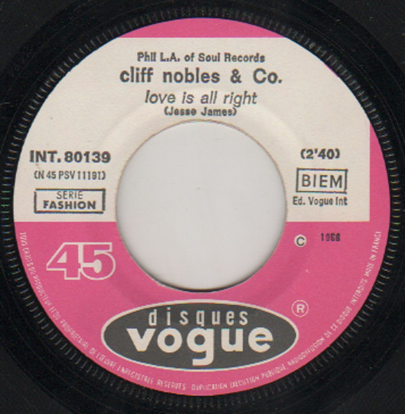 Cliff Nobles & Co - The Horse | Disques Vogue (INT. 80139) - 4