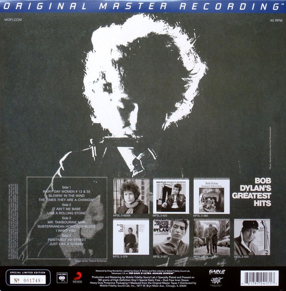 Bob Dylan - Bob Dylan's Greatest Hits | Mobile Fidelity Sound Lab (MFSL 2-417) - 3