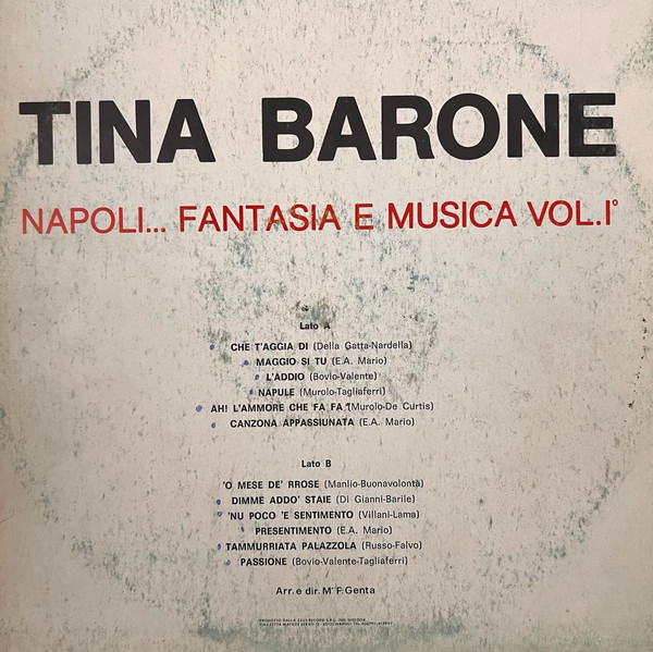 Tina Barone - Napoli... Fantasia E Musica Vol. 1 | Eros (ER 6059) - 2