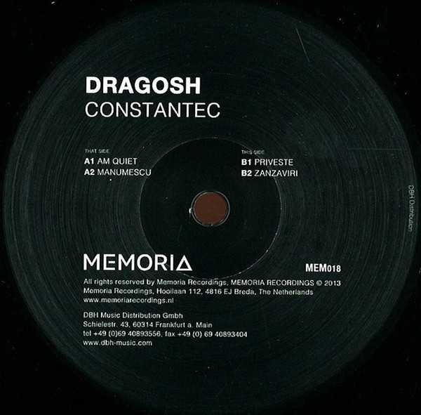 Dragosh - Constantec | Memoria Recordings (MEM018) - main