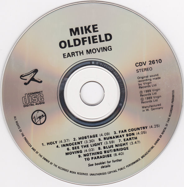 Mike Oldfield - Earth Moving | Virgin (CDV2610) - 3