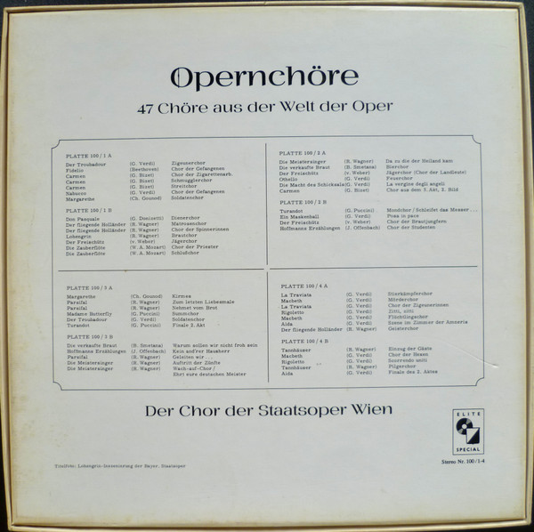 Wiener Staatsopernchor - Opernchöre (47 Chöre Aus Der Welt Der Oper) | Elite Special (100/1-4) - 2