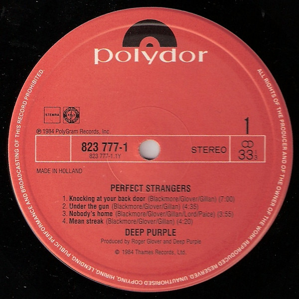 Deep Purple - Perfect Strangers | Polydor (823 777-1) - 3