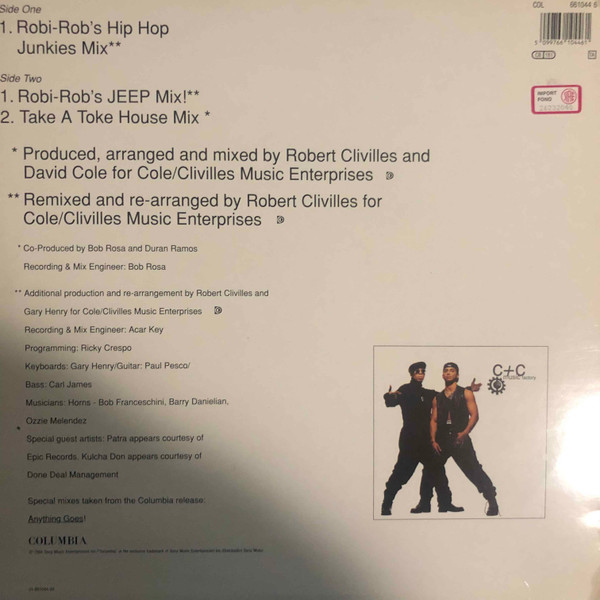 C + C Music Factory - Take A Toke (The Remix) | Columbia (661044 6)