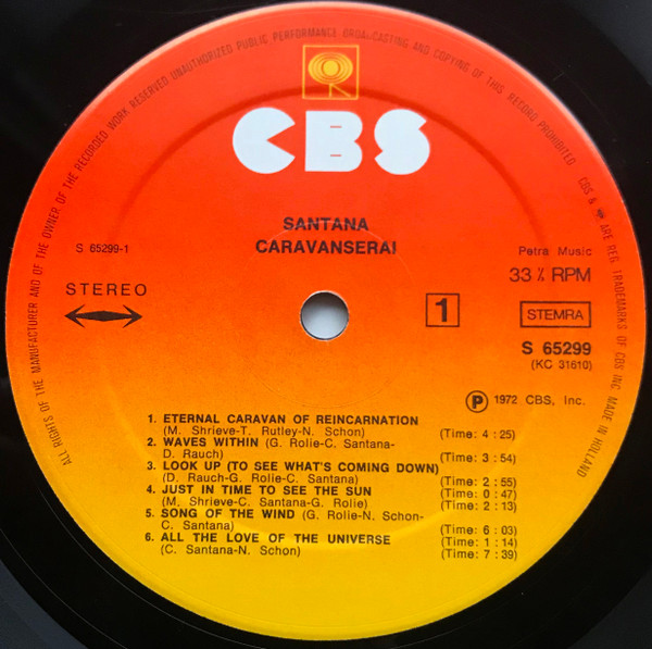 Santana - Caravanserai | CBS (S 65299) - 4 Santana - Caravanserai | CBS (S 65299) - 4