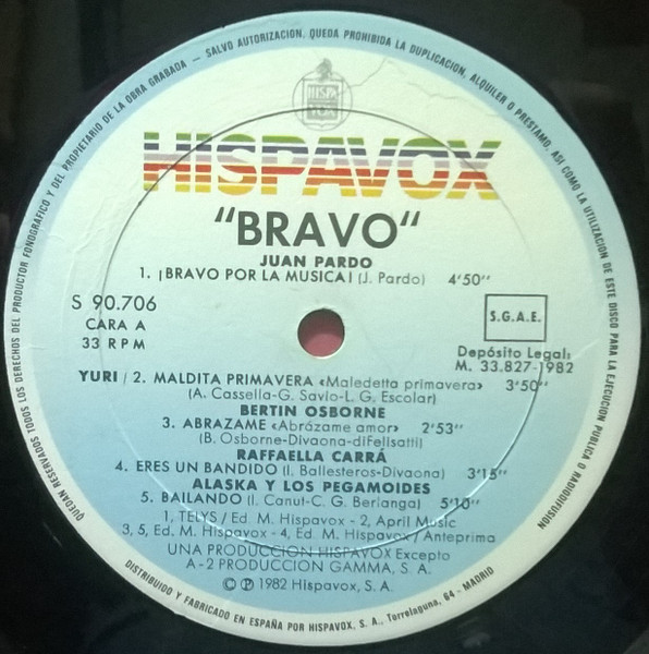 Various - Bravo | Hispavox (S 90.706) - 3