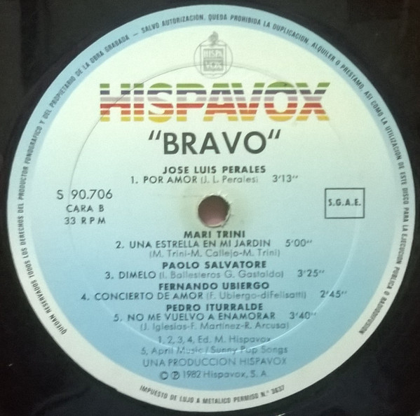 Various - Bravo | Hispavox (S 90.706) - 4