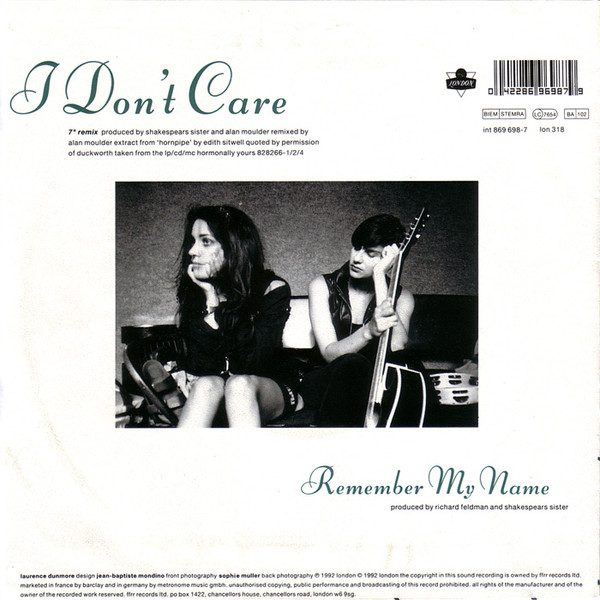Shakespear's Sister - I Don't Care | London Records (869 698-7) - 2