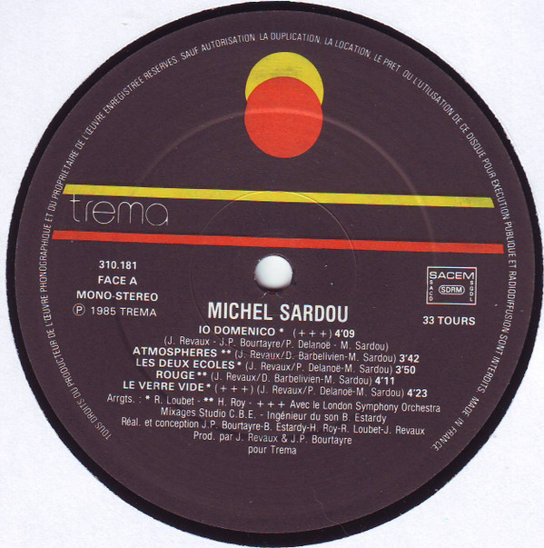 Michel Sardou - Io Domenico | Trema (310 181) - 3