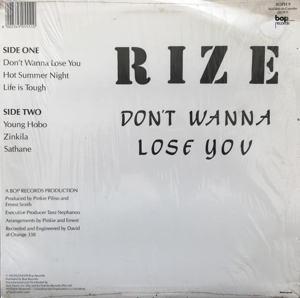 Rize - Don't Wanna Lose You | Bop Records (BOPH 9) - 2