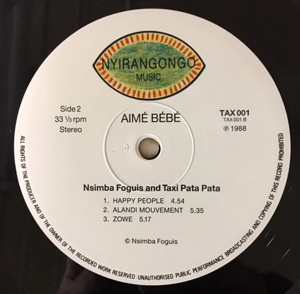 Nsimba Foguis & Taxi Pata Pata - Aimé Bébé | Nyirangongo Music (TAX 001) - 4 Nsimba Foguis & Taxi Pata Pata - Aimé Bébé | Nyirangongo Music (TAX 001) - 4