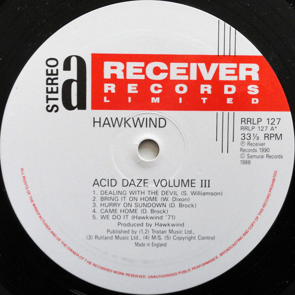 Hawkwind - Acid Daze Volume 3 | Receiver Records Limited (RRLP 127) - 3