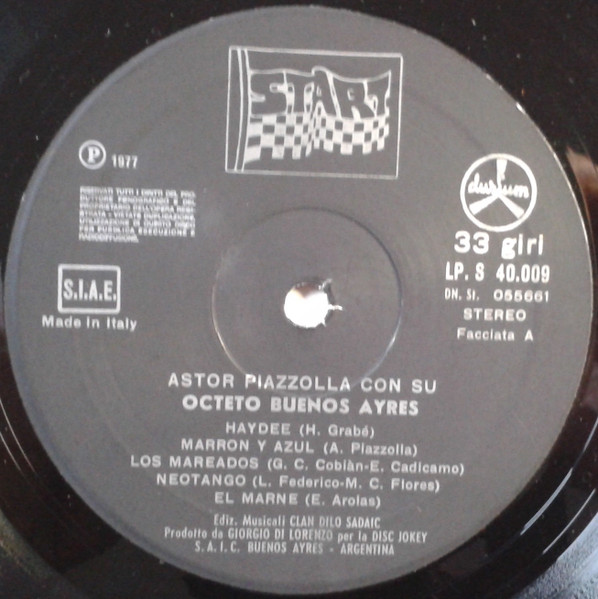 Astor Piazzolla , Octeto Buenos Aires - Octeto Buenos Aires | Durium Start (LP.S 40.009) - 3 Astor Piazzolla , Octeto Buenos Aires - Octeto Buenos Aires | Durium Start (LP.S 40.009) - 3