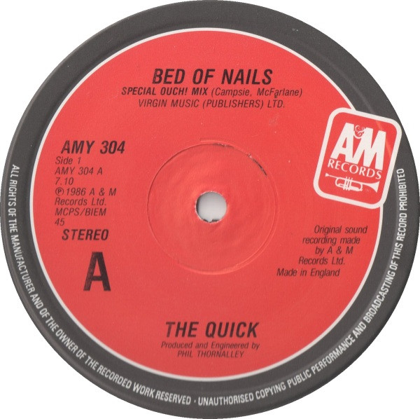 The Quick - Bed Of Nails | A&M Records (AMY 304) - 3