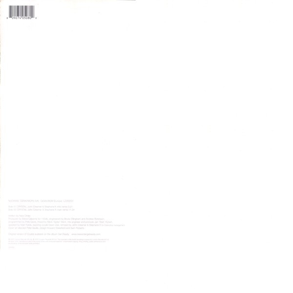 New Order - Crystal (John Creamer & Stephane K Remixes) | London Records (NUOXXX8) - 2