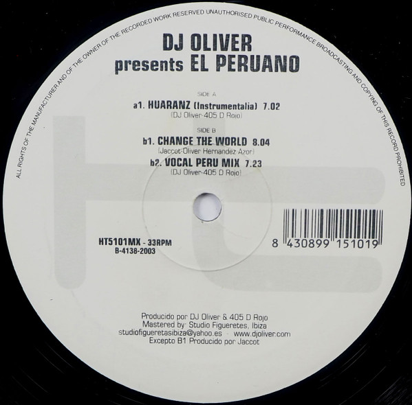 DJ Oliver Presents El Peruano - Huaranz | House Tempo (HT 5101 MX)
