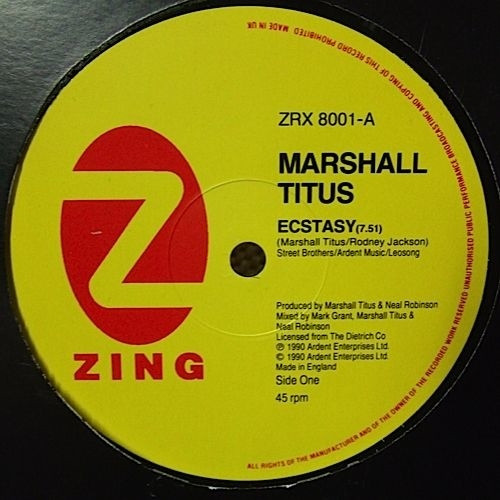 Marshall Titus - Ecstasy | Zing (ZRX 8001) - main