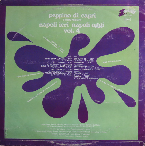 Peppino Di Capri & I New Rockers - Napoli Ieri Napoli Oggi Vol.4 | Splash (SPL 709) - 2 Peppino Di Capri & I New Rockers - Napoli Ieri Napoli Oggi Vol.4 | Splash (SPL 709) - 2