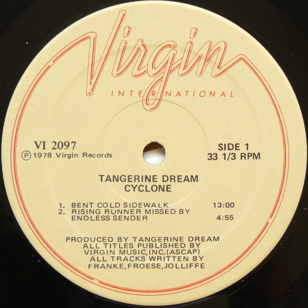Tangerine Dream - Cyclone | Virgin International (VI 2097) - 3