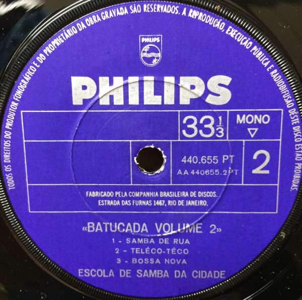 Escola De Samba Da Cidade - Batucada Volume 2 | Philips (440.655-PT) - 4