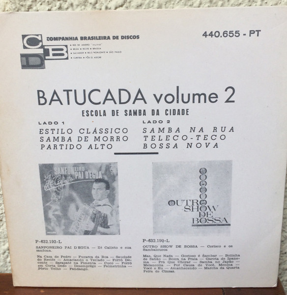 Escola De Samba Da Cidade - Batucada Volume 2 | Philips (440.655-PT) - 2
