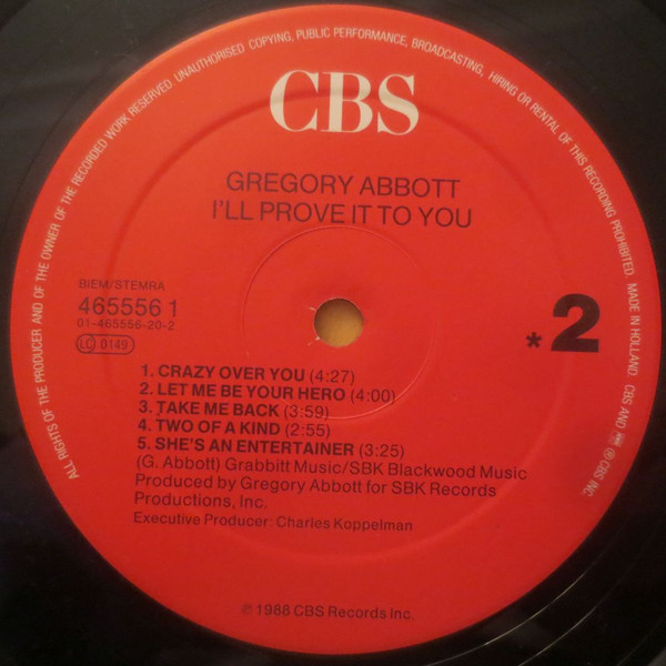 Gregory Abbott - I'll Prove It To You | CBS (CBS 465556 1) - 4
