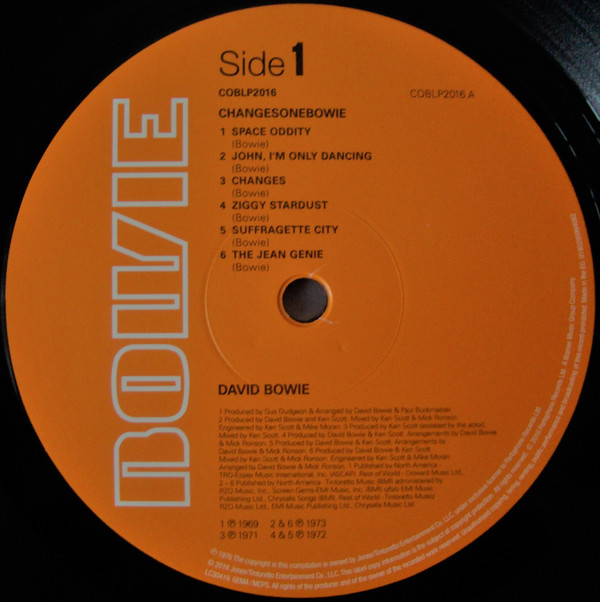 David Bowie - ChangesOneBowie | Parlophone (COBLP 2016) - 2