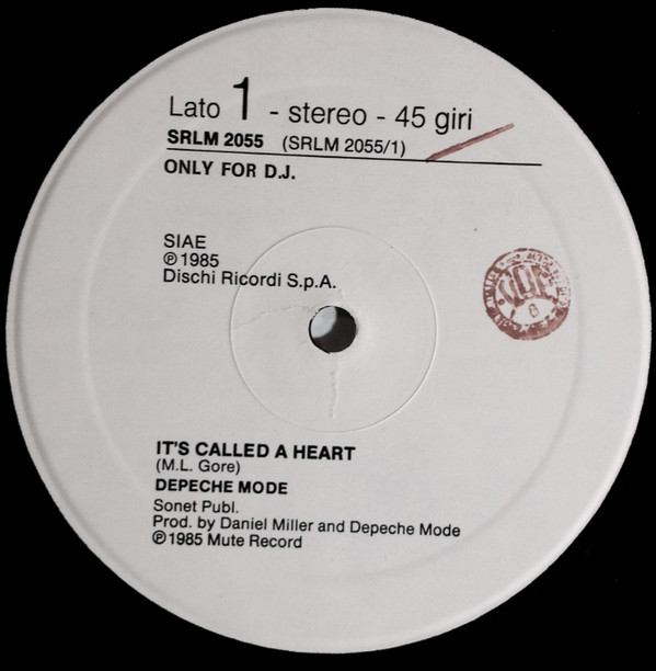 Depeche Mode / El DeBarge With DeBarge - It's Called A Heart / You Wear It Well | Ricordi (SRLM 2055)