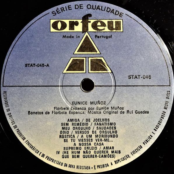 Florbela Espanca - Eunice Muñoz , Rui Guedes - Florbela Espanca Por Eunice Muñoz | Orfeu (STAT 045) - 4
