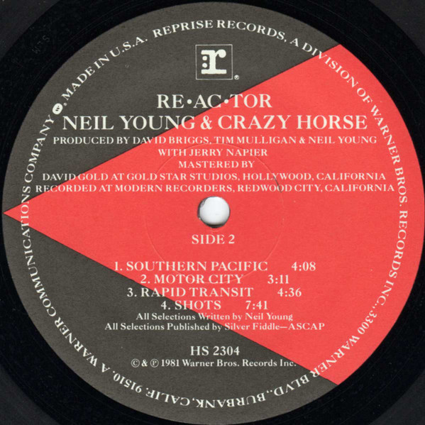 Neil Young & Crazy Horse - Re·ac·tor | Reprise Records (HS 2304) - 4 Neil Young & Crazy Horse - Re·ac·tor | Reprise Records (HS 2304) - 4