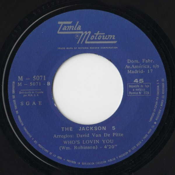 The Jackson 5 - I Want You Back / Who's Lovin You | Tamla Motown (M 5071) - 3